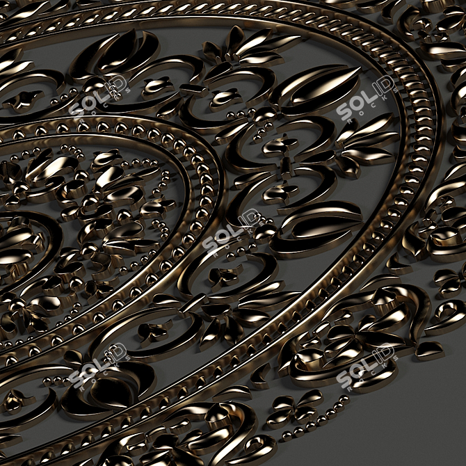 Ornamental Mandala Collection: 5 Exquisite 3D Designs 3D model image 1