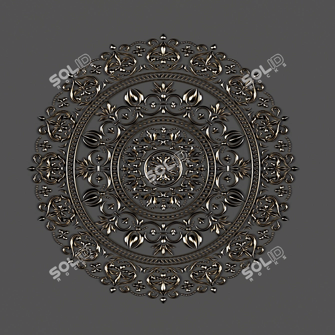 Ornamental Mandala Collection: 5 Exquisite 3D Designs 3D model image 2