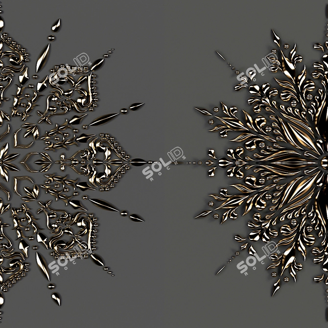 Ornamental Mandala Collection: 5 Exquisite 3D Designs 3D model image 3