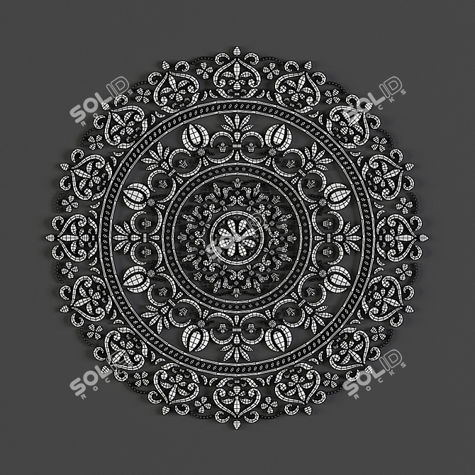 Ornamental Mandala Collection: 5 Exquisite 3D Designs 3D model image 5