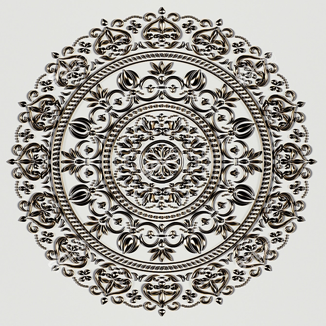 Ornamental Mandala Collection: 5 Exquisite 3D Designs 3D model image 7