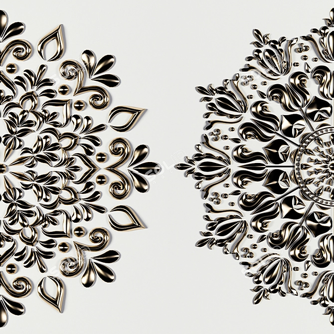 Ornamental Mandala Collection: 5 Exquisite 3D Designs 3D model image 9