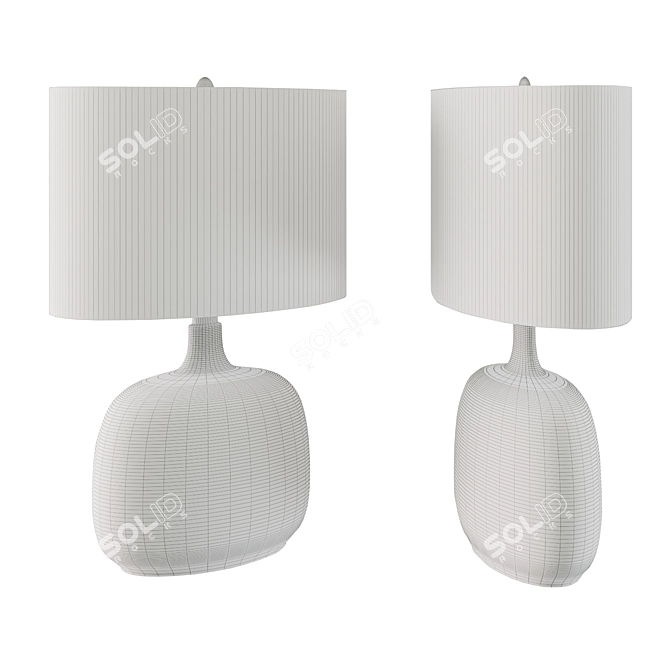 LouvreHome Zelda Blue Table Lamp 3D model image 2