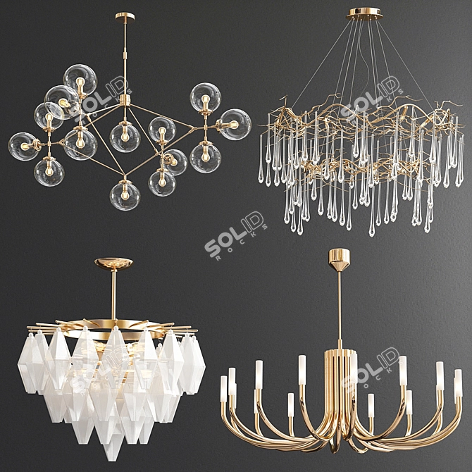 Luxury Chandelier Collection: Modo, Tear, Kristen, Rousseau 3D model image 1