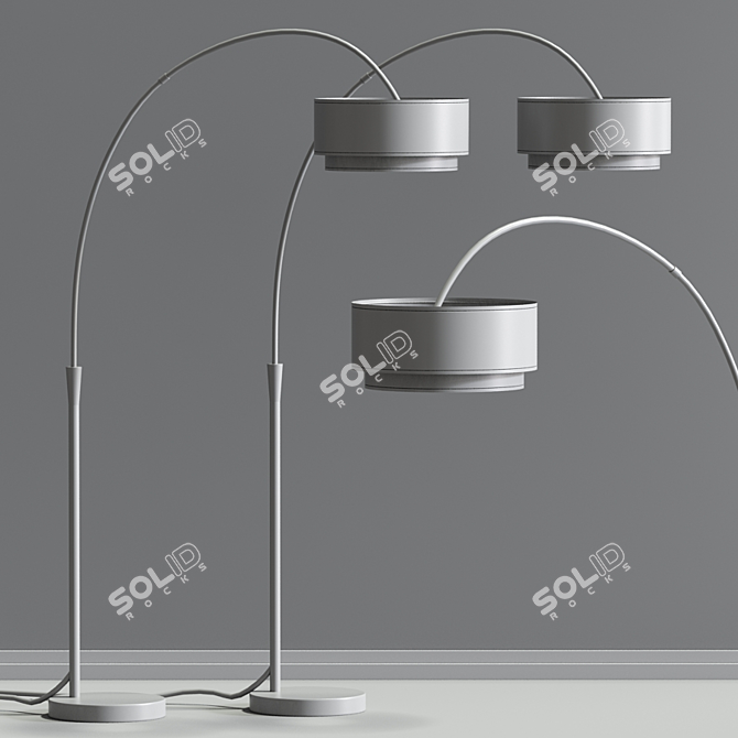 Modern Flam Arch Floor Lamp 3D model image 2