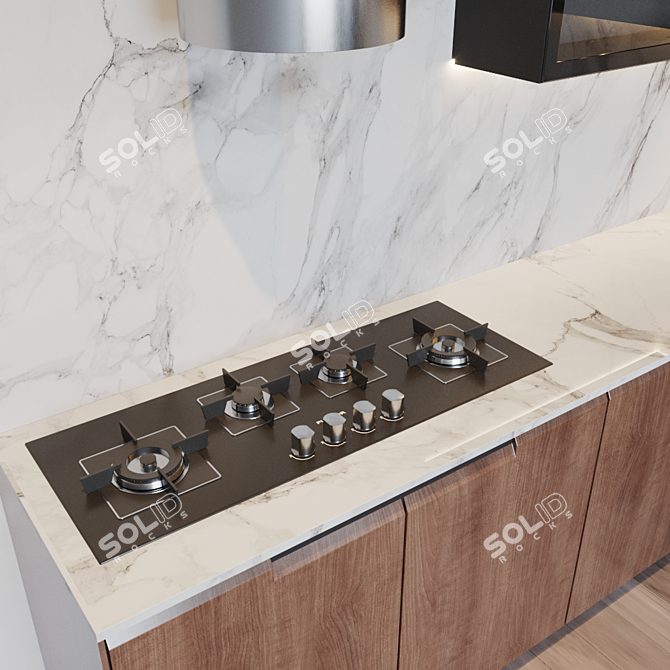 Title: Modern Kitchen Set with Appliances 3D model image 4