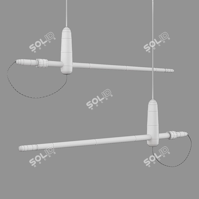 Industrial Rack Chandelier with Barker Inserts 3D model image 2