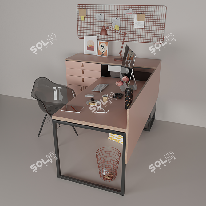 PBR Office Workplace 1 3D model image 3