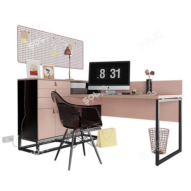 PBR Office Workplace 1 3D model image 6