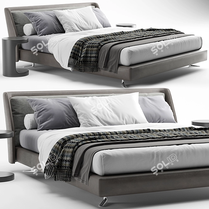 Luxury Spencer Minotti Bed 3D model image 1