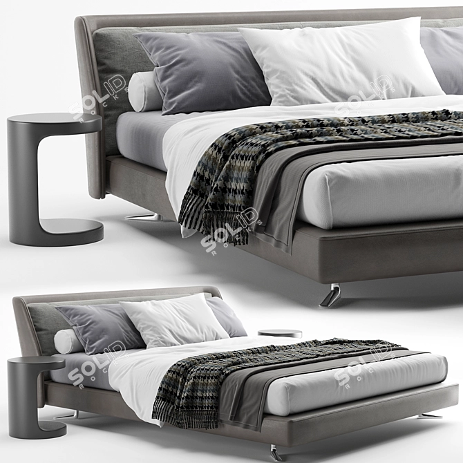 Luxury Spencer Minotti Bed 3D model image 3