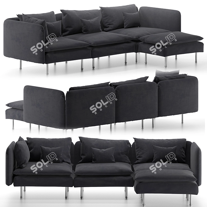 Modern Ikea SÖDERHAMN Sectional for Stylish Living 3D model image 11