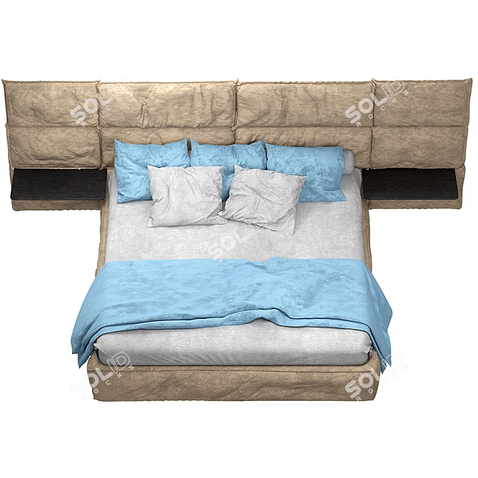 Luxurious Twils Marlene Bed - Exquisite Boiserie Design 3D model image 2