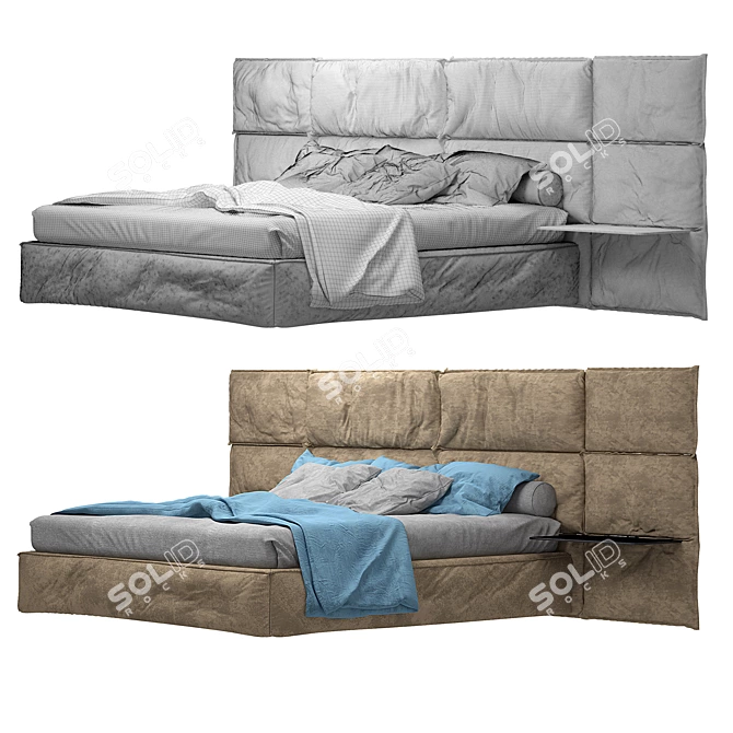 Luxurious Twils Marlene Bed - Exquisite Boiserie Design 3D model image 3