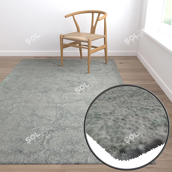 Luxury Textured Carpets Set 3D model image 5