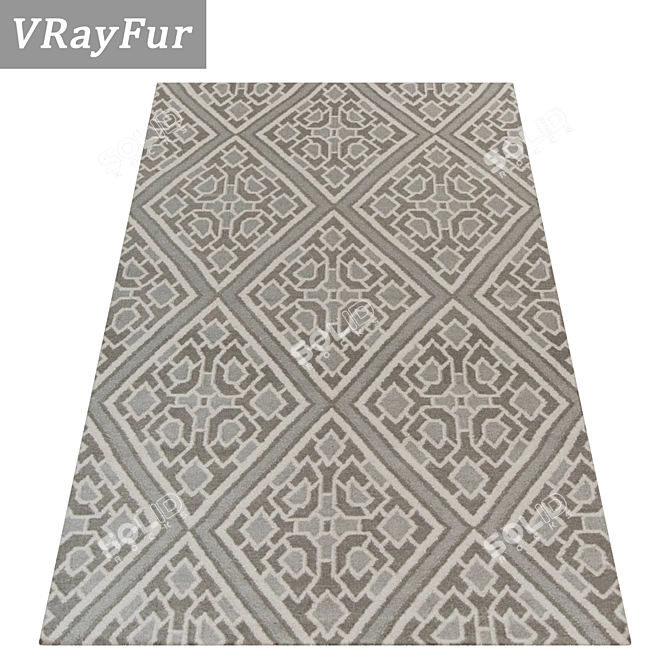 Luxury Carpets Collection: High-Quality Set of 3 Rugs 3D model image 2