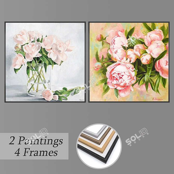 Elegant Wall Art Set: No. 1725 3D model image 1