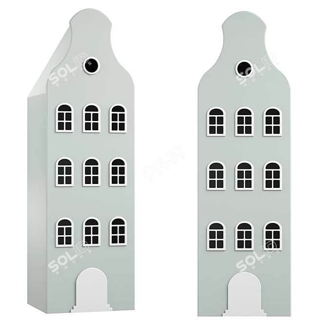 Amsterdam Children's Wardrobe - S195 Piepenburg House. Organize Your Little One's Space! 3D model image 1