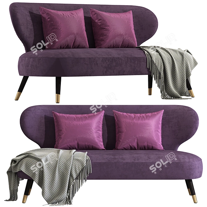 Glamorous Elle Sofa by Tirolo 3D model image 1