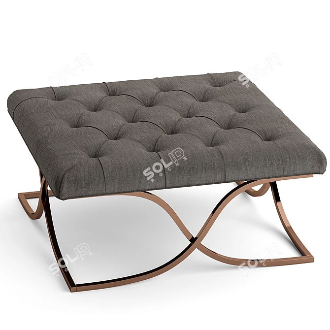 Chic Champagne Gold Ottoman 3D model image 3