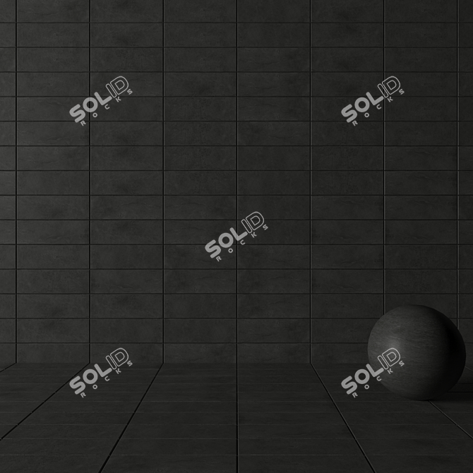 Anthracite Suite: Concrete Wall Tiles 3D model image 3