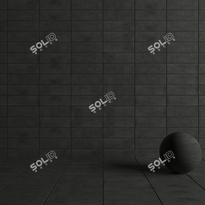 Anthracite Suite: Concrete Wall Tiles 3D model image 4