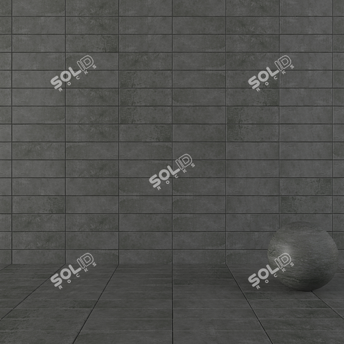 Concrete Suite Anthracite Wall Tiles 3D model image 1