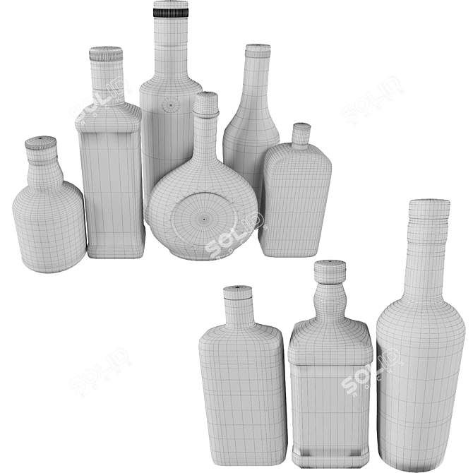 Bar Essentials Alcoholic Set 3D model image 3