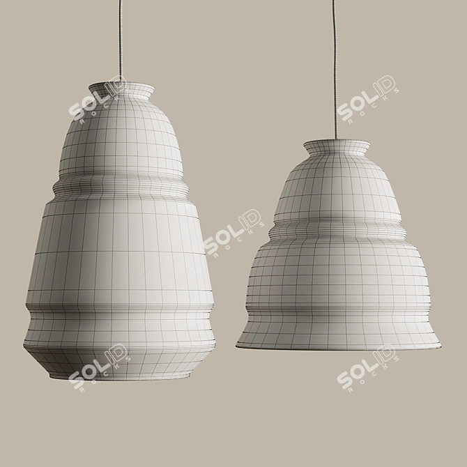 Elegant Glass Ceiling Lamps 3D model image 5