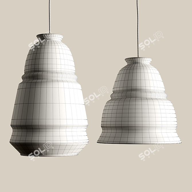 Elegant Glass Ceiling Lamps 3D model image 12