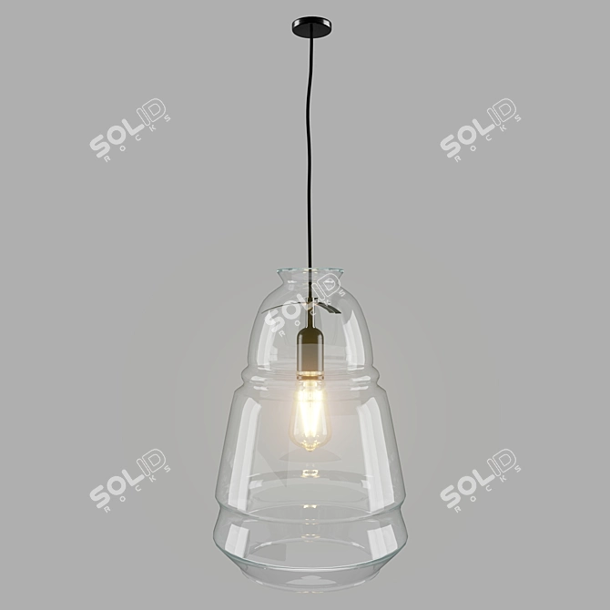 Elegant Glass Ceiling Lamps 3D model image 14
