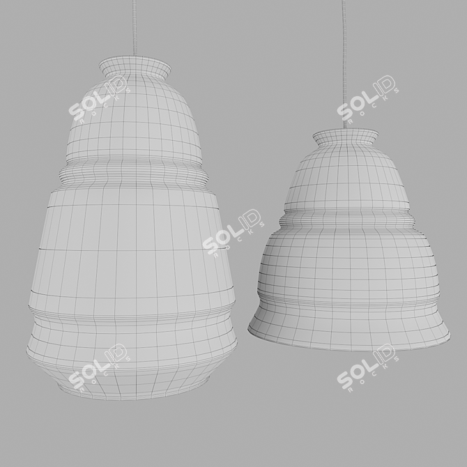 Elegant Glass Ceiling Lamps 3D model image 17