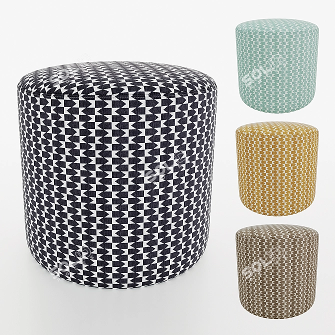 La Redoute Semeon Fabric Pouf 3D model image 1