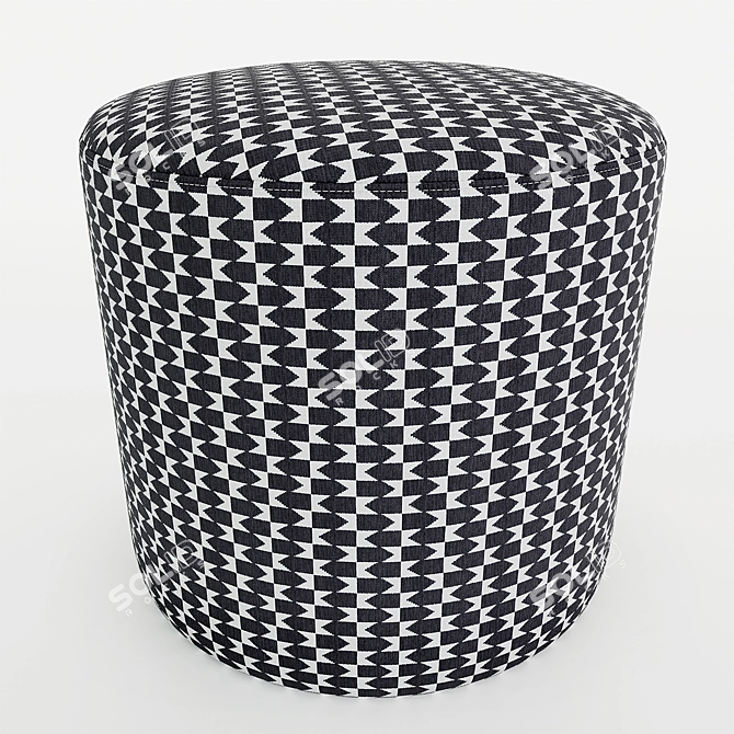 La Redoute Semeon Fabric Pouf 3D model image 2