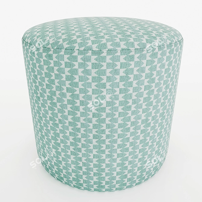 La Redoute Semeon Fabric Pouf 3D model image 3