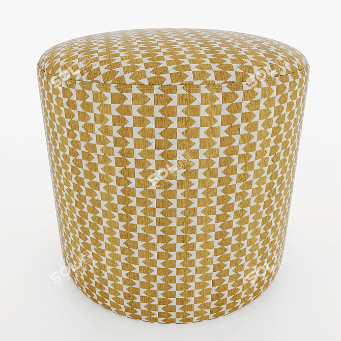La Redoute Semeon Fabric Pouf 3D model image 4