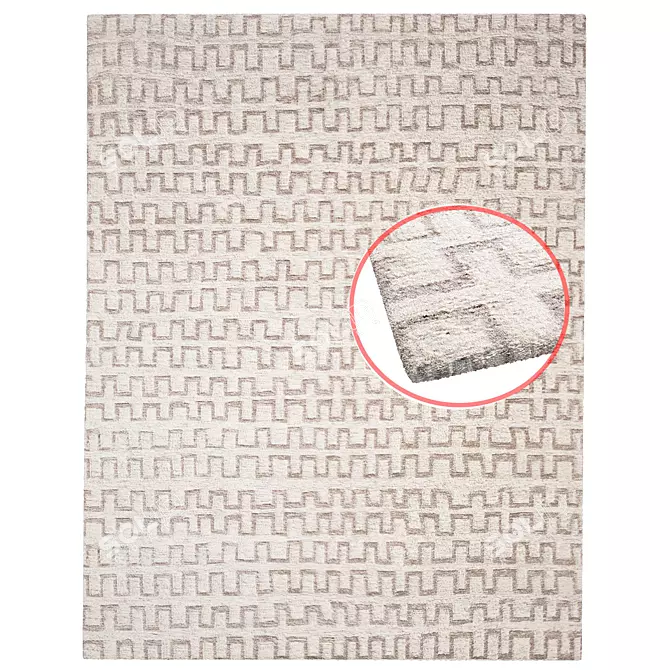 Stilo Hand-Knotted Wool Rug 3D model image 1