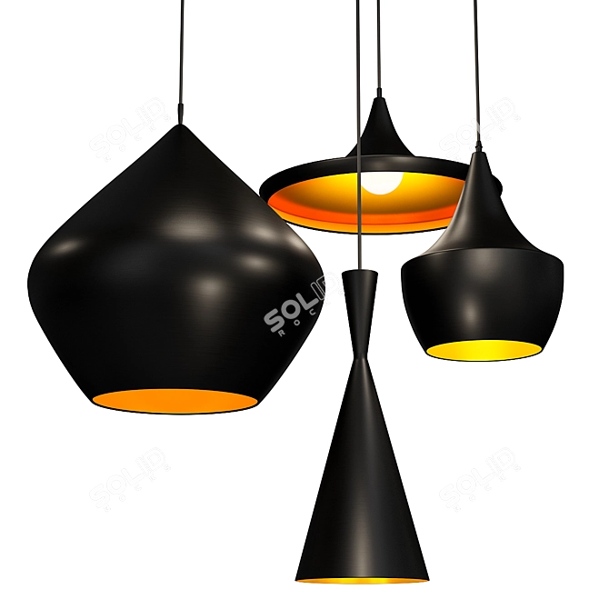 Tom Dixon Black & Copper Pendant 3D model image 2