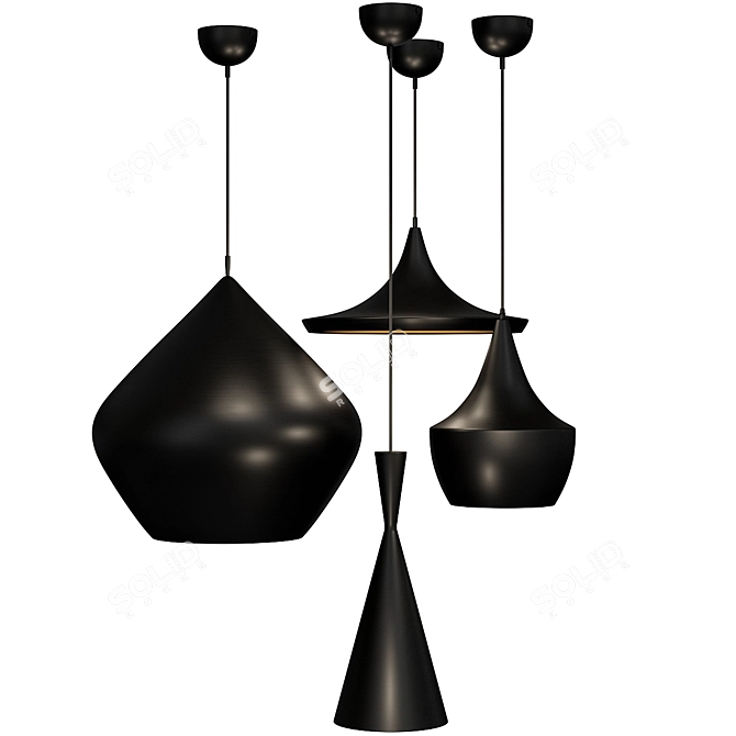 Tom Dixon Black & Copper Pendant 3D model image 4