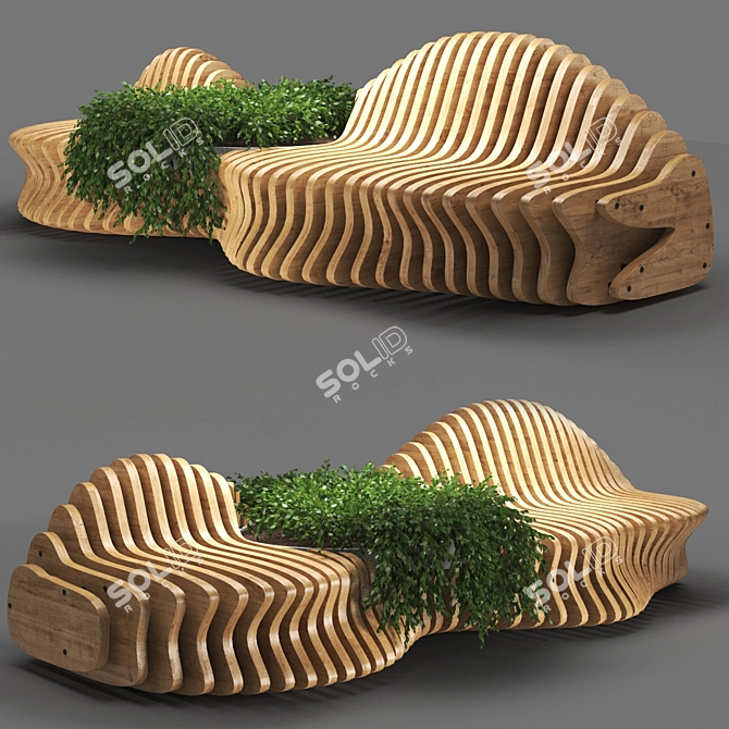 Poly Bench 737 V3 3D model image 1