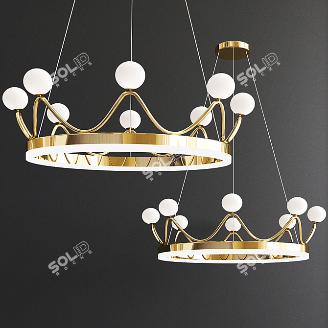 Elegant LED Chandelier 3D model image 1