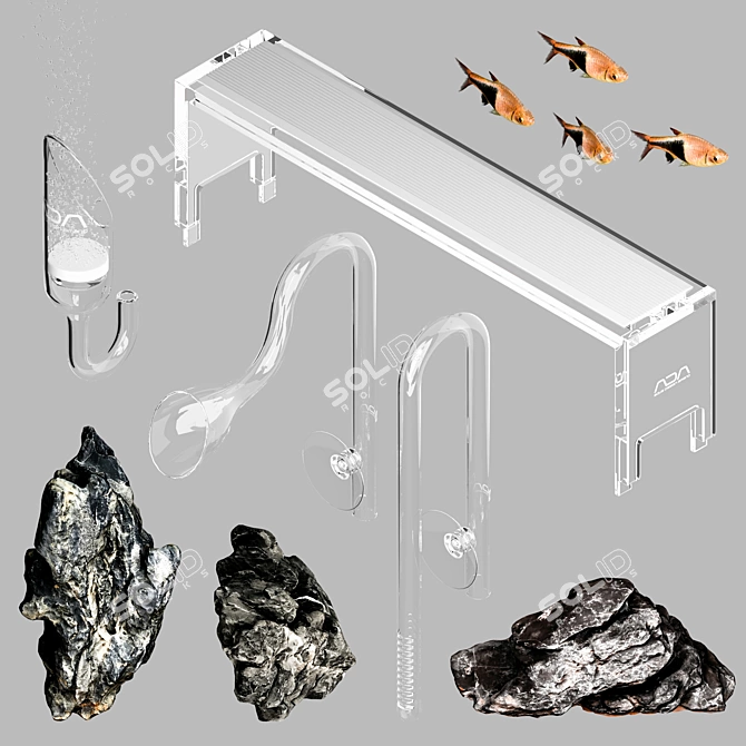 Aquarium Nature Aquascape Kit 3D model image 5