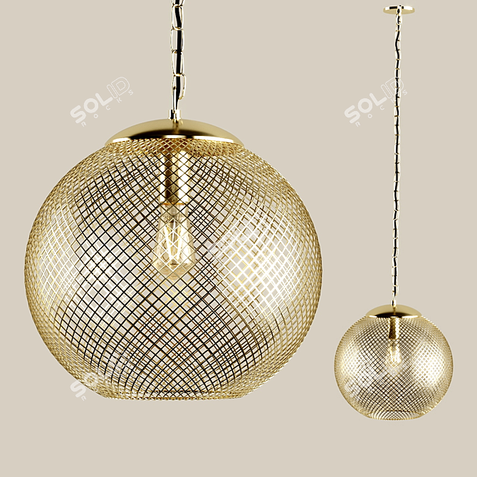 Modern Metal Ceiling Lamp 3D model image 1