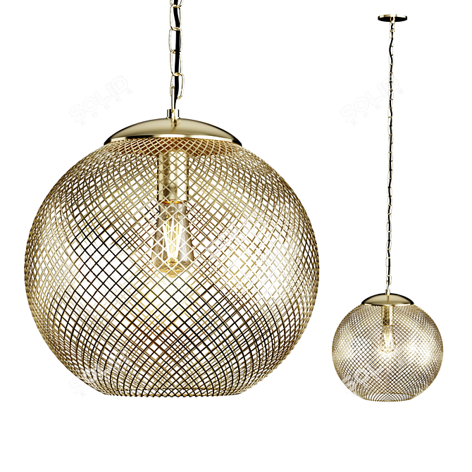 Modern Metal Ceiling Lamp 3D model image 6