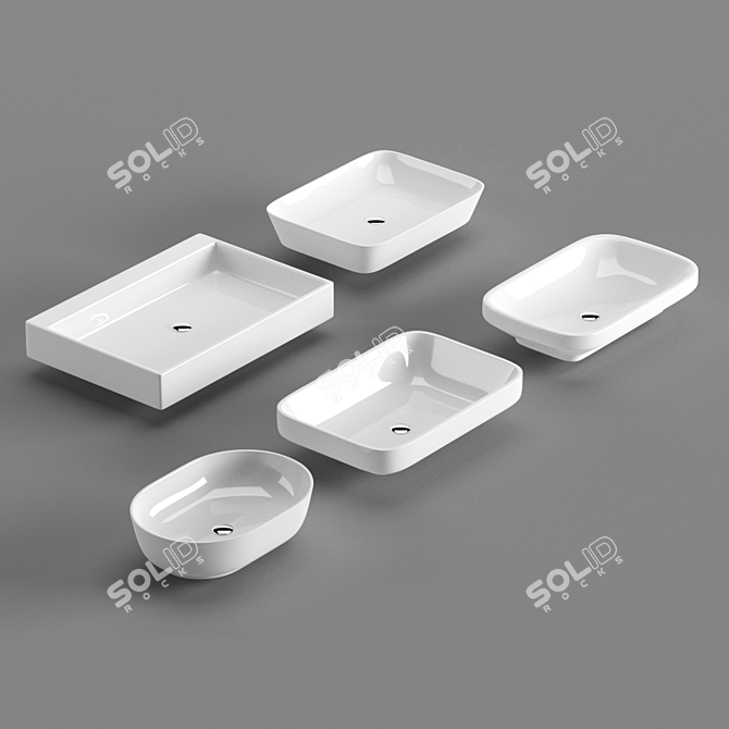 Duravit 2020 Sink Set: Sleek & Stylish 3D model image 2