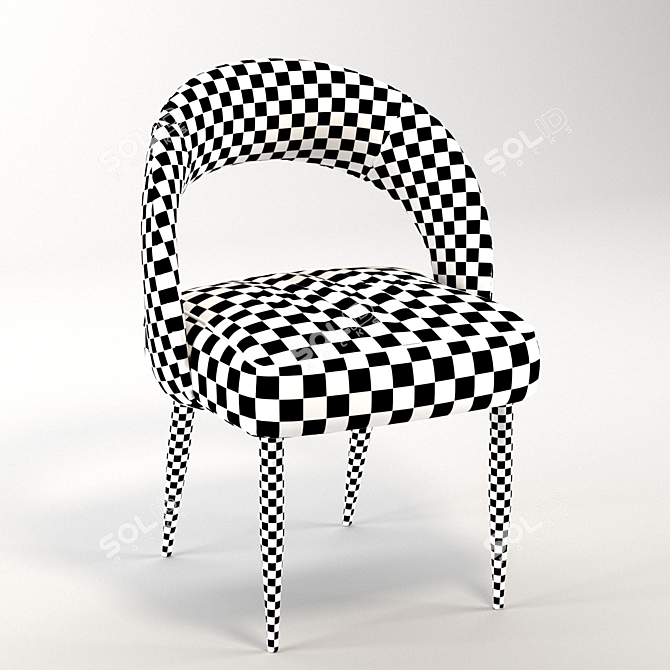 Couture Chic Upholstered Chair 3D model image 2