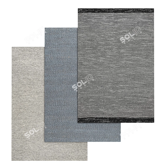 Premium Textured Carpets Set 3D model image 1