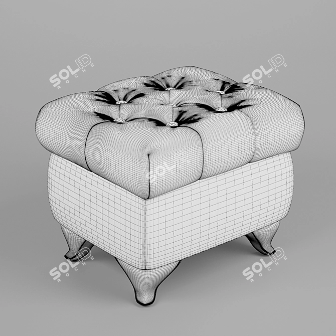 Elegant Capella Pouf 3D model image 3