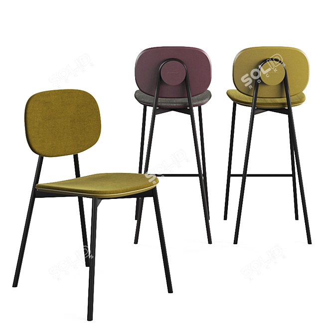 Sleek Tubular Chair 3D model image 1