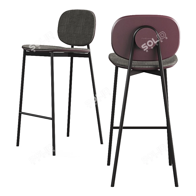 Sleek Tubular Chair 3D model image 3